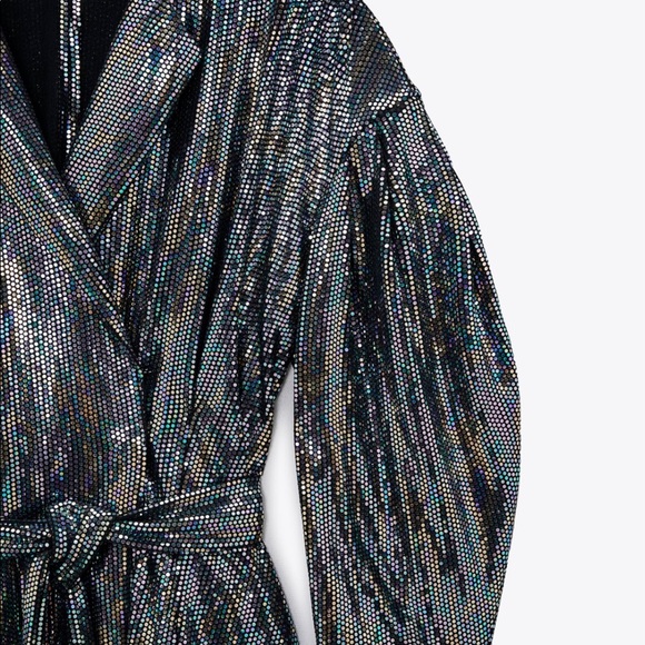 ZARA NWT BELTED SPARKLY JUMPSUIT - Picture 9 of 10